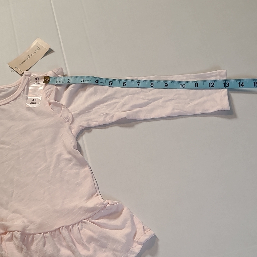 First Impressions Cute & Adorable Ruffled Pink Long Sleeve Kids Top NWT Size 4T - Picture 8 of 9